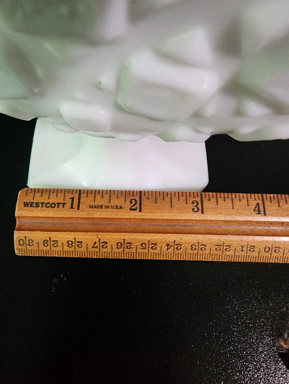 Vintage Westmoreland Milk Glass Pedestal Fan Vase Old Quilt Pattern